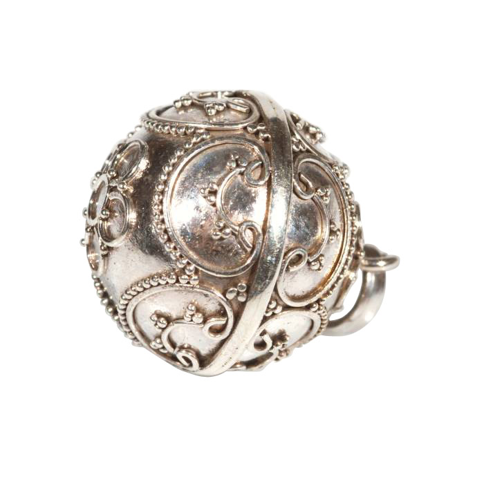 Chiama Angeli in Argento Lavorato con Fiore