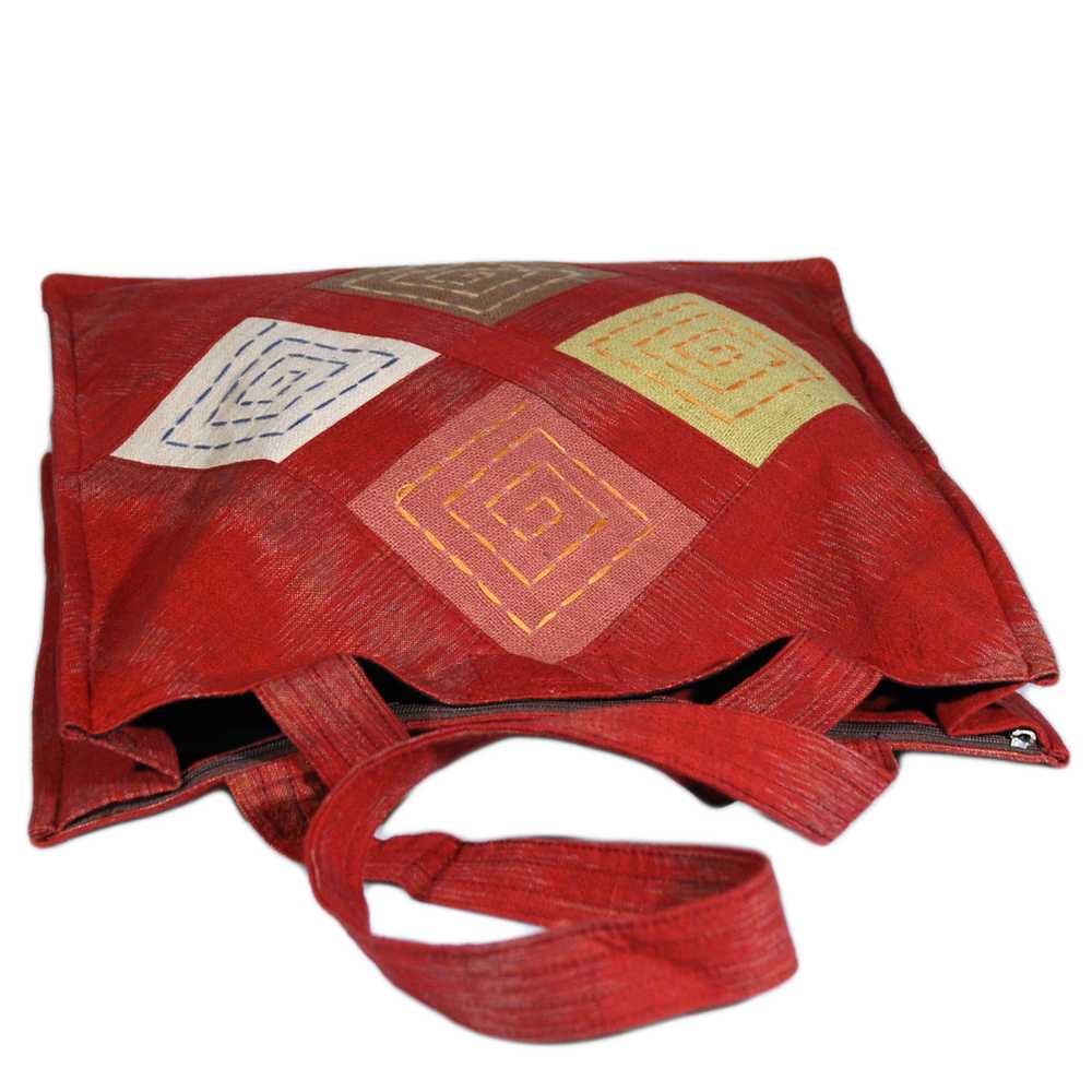 borsa-cotone-thailandese-quadrata-rombi-rossa