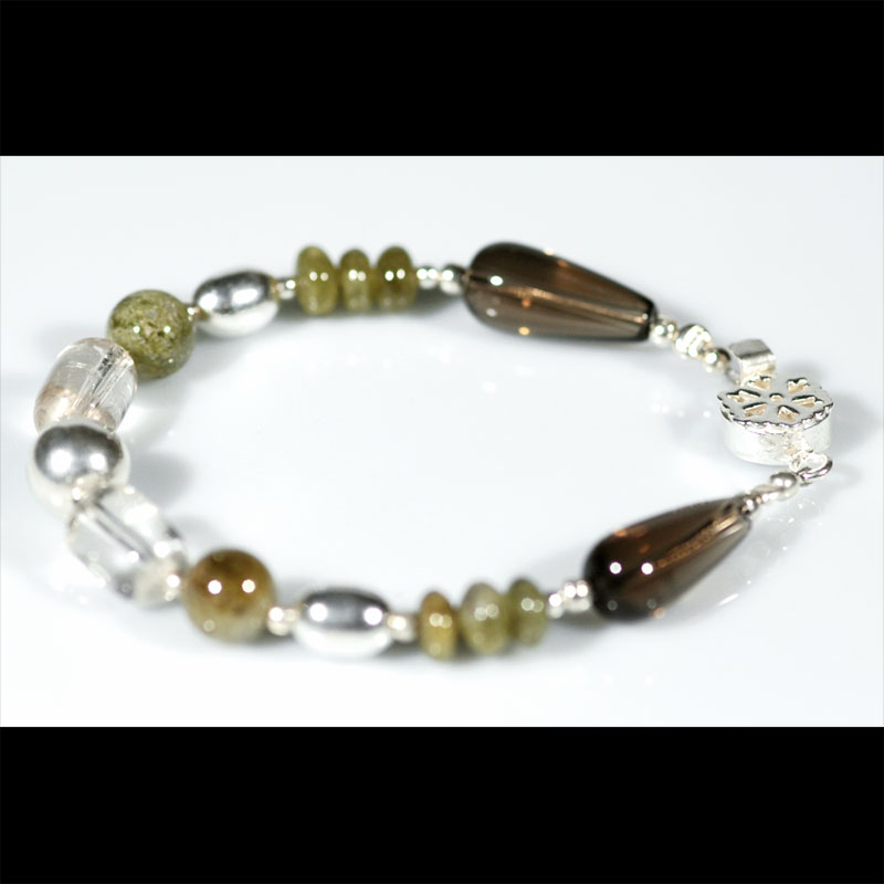 bracciale-argento-quarzo-affumicato-granato-verde-quarzo-rutilato