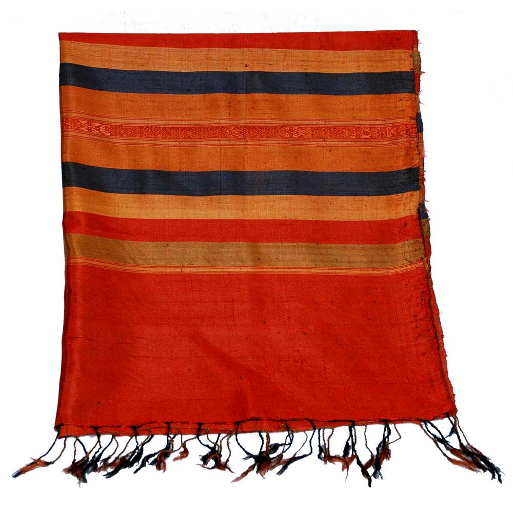 stola-seta-laos-righe-rosse-oro-blu