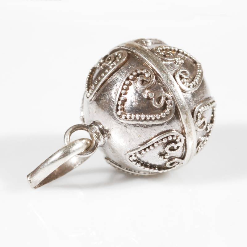 Chiama Angeli in Argento Lavorato con Cuori