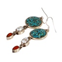 Orecchini in argento, corallo, turchese e perle