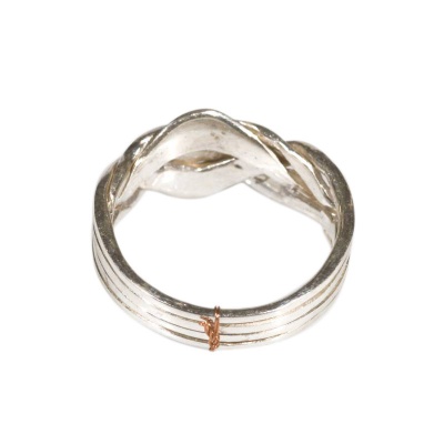 Fede turca in argento a 4 anelli