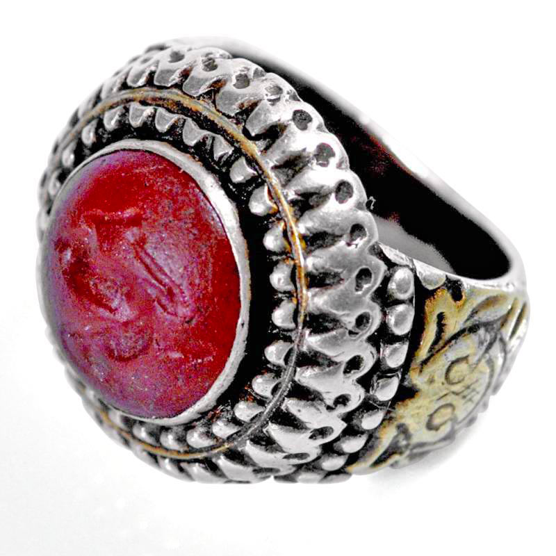 anello-turcomanno-in-argento-con-pasta-di-vetro-e-oro-a-caldo