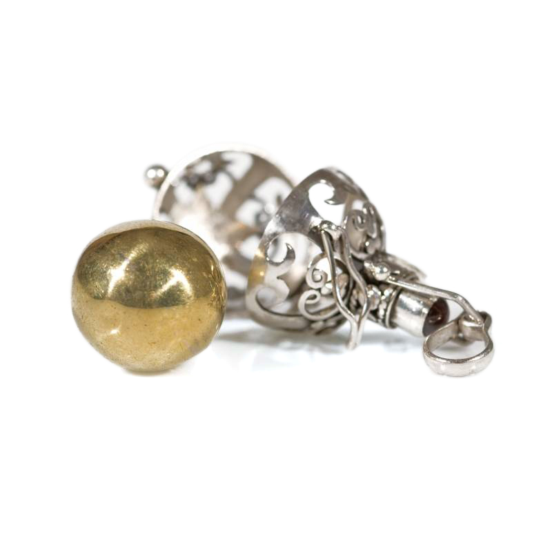 Chiama Angeli in Argento con Gabbietta Roccocò e Doratura