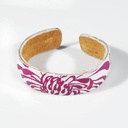 Bracciale in cuoio dipinto a mano bianco e rosa