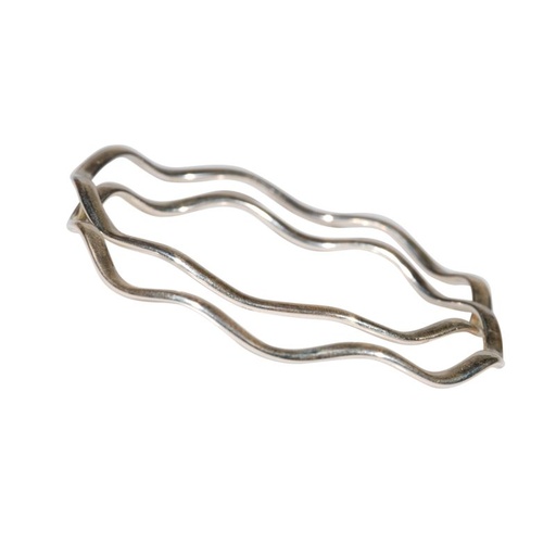 [EL_BANG_7] Coppia bracciali argento thailandese onda