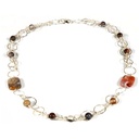 Collana in argento ed agata grigia