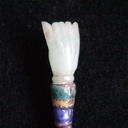 Fermacapelli in argento smaltato e giada