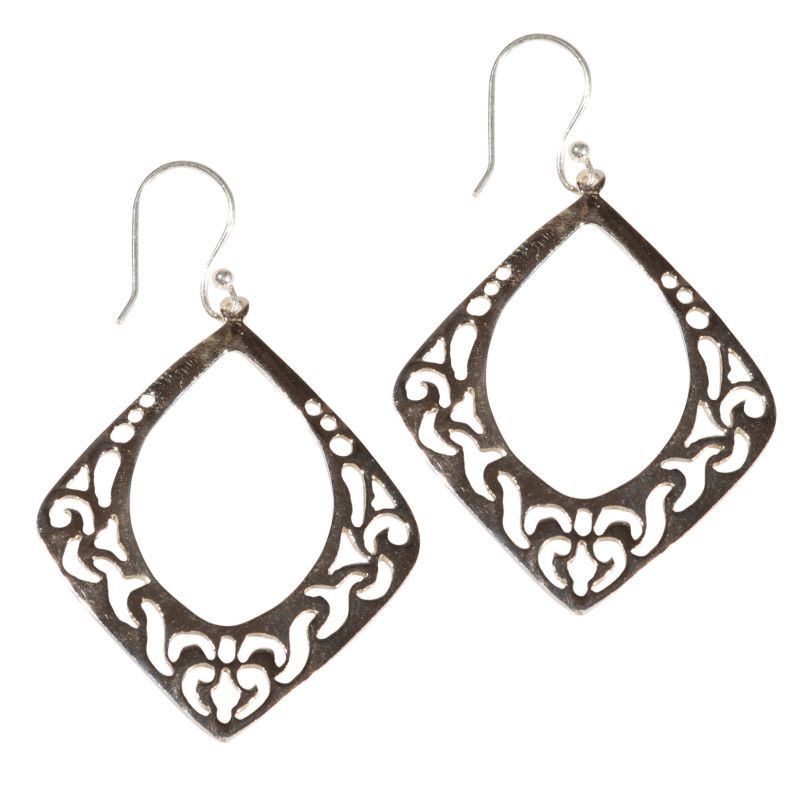 Orecchini in argento romboidali
