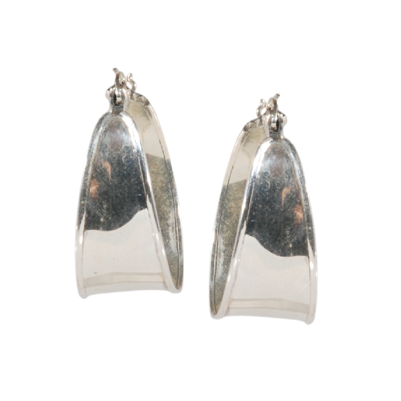 Orecchini in argento liscio ovali