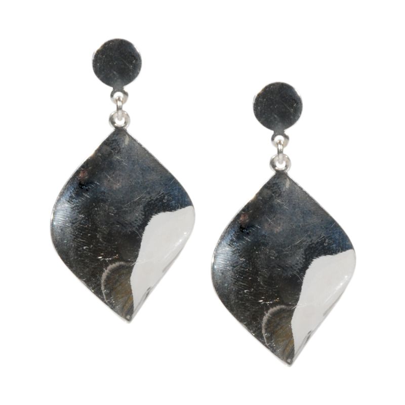 Orecchini pendenti in argento a rombo