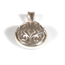 Pendente nepalese in argento e cristallo di rocca