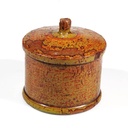 Scatola afghana in legno dipinto verde e rossa