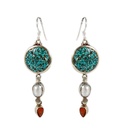 Orecchini in argento, corallo, turchese e perle