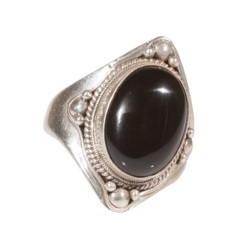 Anello uomo argento e onice