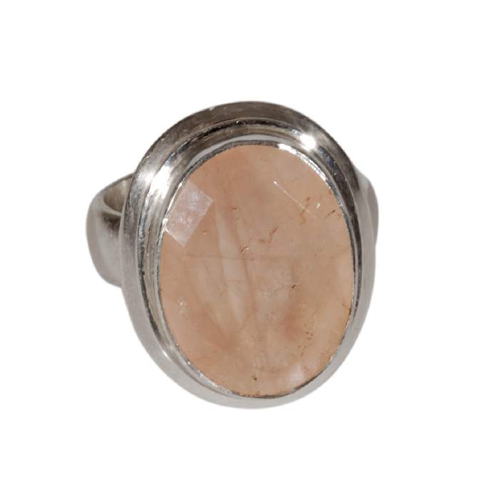 Anello Con Quarzo Rosa Sfaccettato