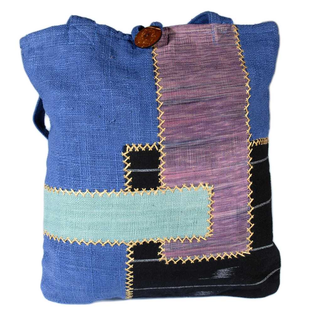 [EL_000158] Borsa roi cuciture azzurra