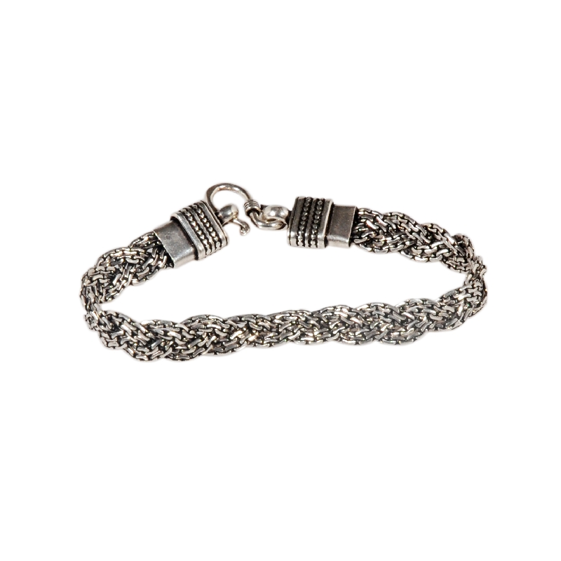 [EL_BANG_4] Bracciale morbido a treccia in argento