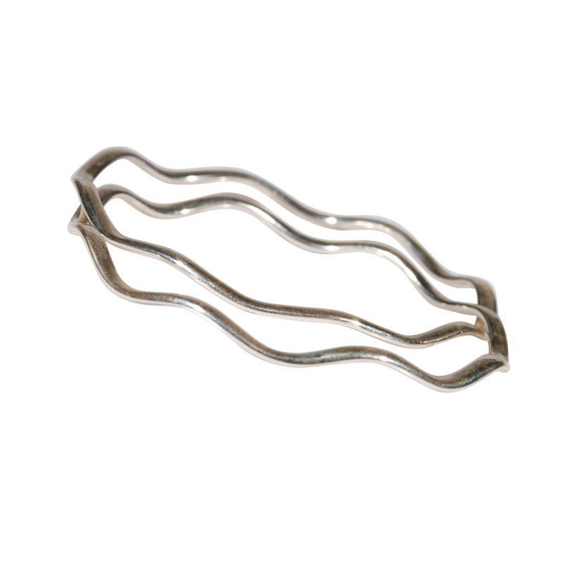 [EL_BANG_7] Coppia bracciali argento thailandese onda