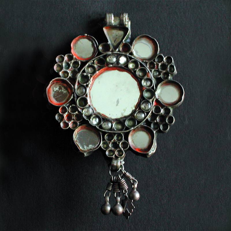 [EL_000076] Pendente indiano dell'himachal pradesh in argento ed enamel