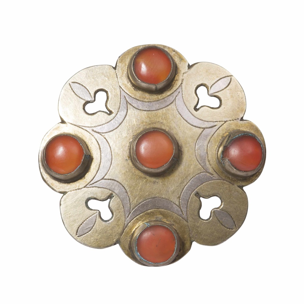 [EL_000094] Pendente turkomanno in argento, corniole e oro