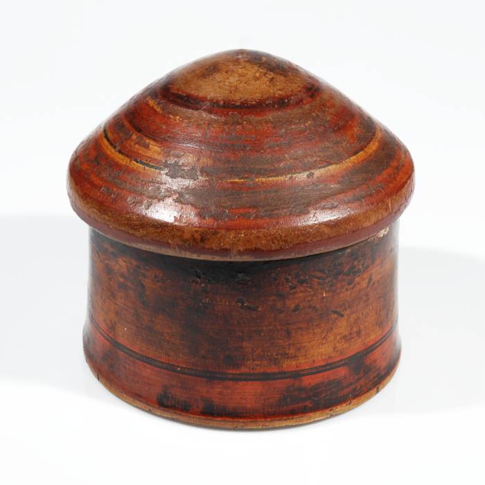 [EL_00SC011] Scatola afghana in legno dipinto rossa e gialla