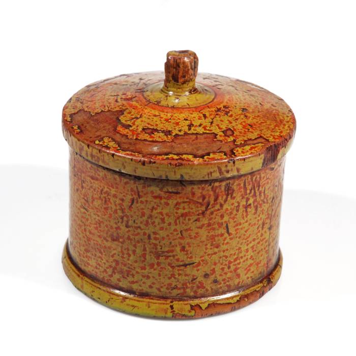 [EL_00SC07] Scatola afghana in legno dipinto verde e rossa