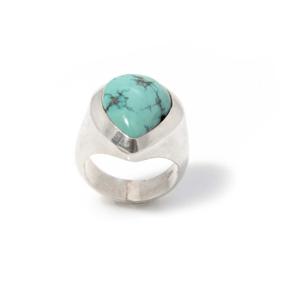 [EL_000055] Anello in argento con turchese a goccia