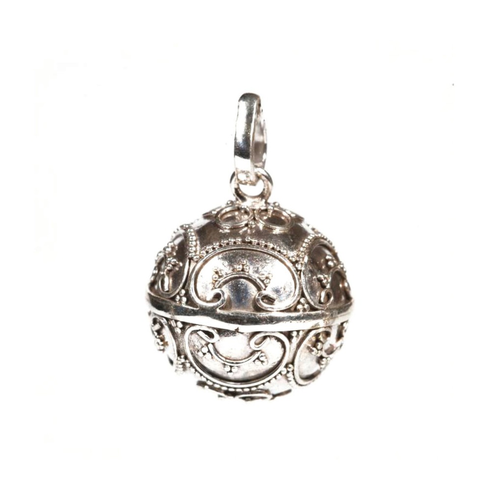 Chiama Angeli in Argento Lavorato con Fiore