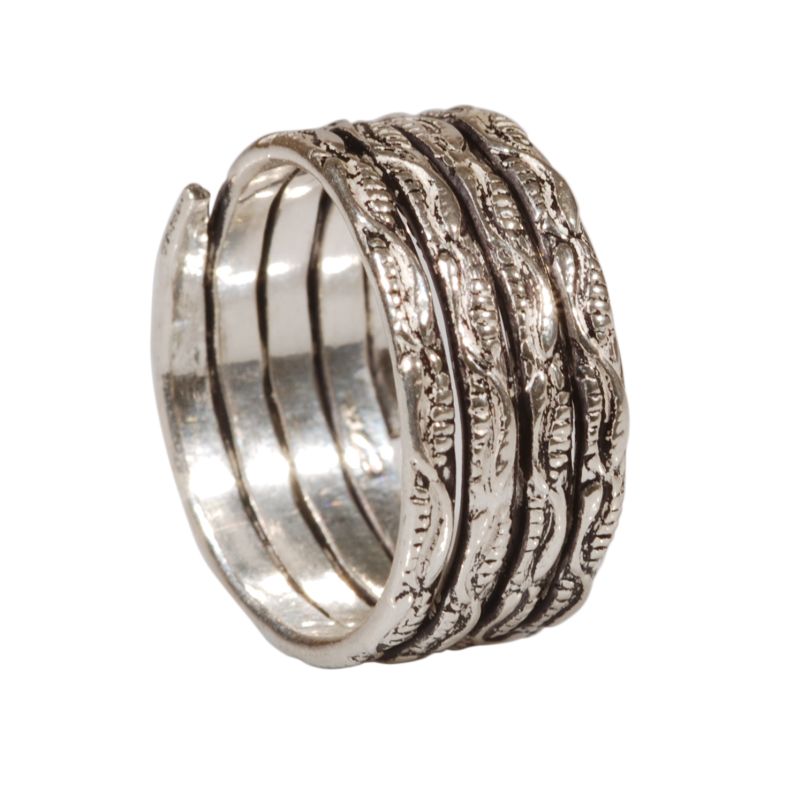 [EL_AN_AR_SPR_1] Anello spirale in argento lavorato