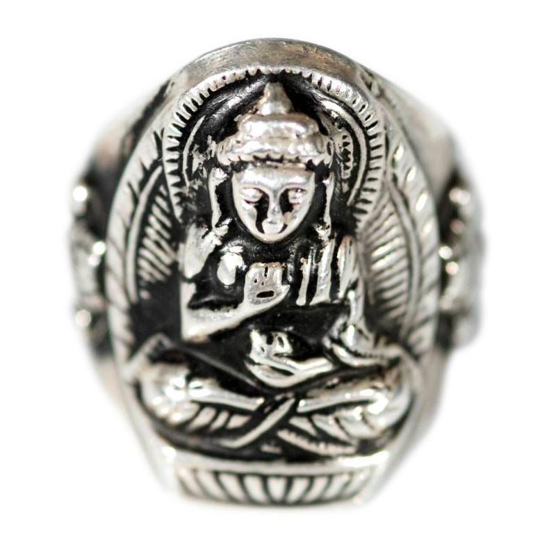 [EL_NE_BU] Anello Nepalese con Buddha in Argento Cesellato (Big)