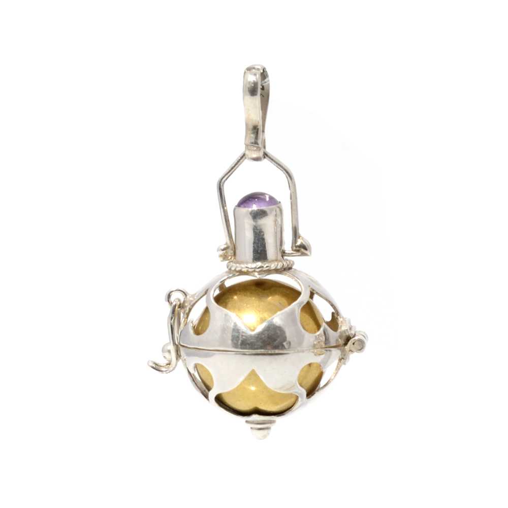 [EL_CHGL13] Chiama Angeli in Argento Con Gabbietta Liscia Con Cuori